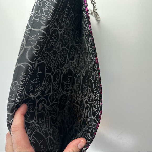 Betsy Johnson Vintage? Y2K Metallic Pinkish Animal Print Envelope Safari Purse - Picture 13 of 14